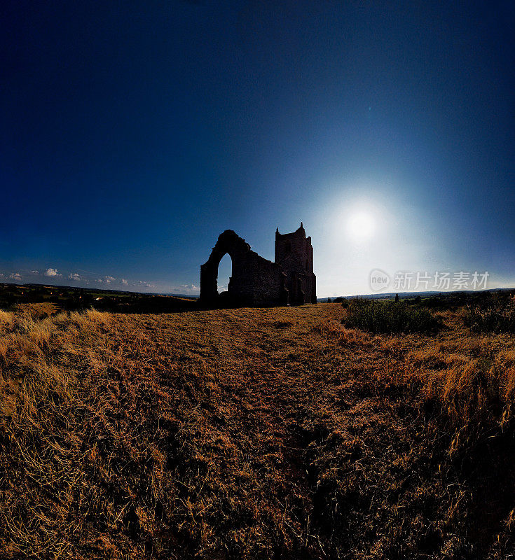 Burrow Mump church, Somerset, England